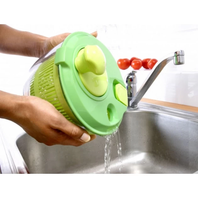 Mini Essoreuse à Salade Ø20 Cm Vert 5 Mini Essoreuse à Salade Ø20 Cm Vert – Image 3