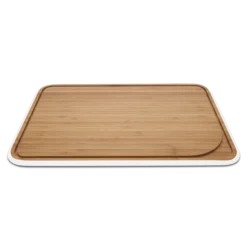 Planche à Découper Bambou Avec Rigole 35 X 25 Cm Blanc Pebbly