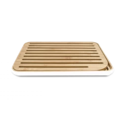 Planche à Pain Bambou 35 X 25 Cm Blanc Pebbly