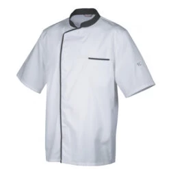 Veste De Cuisine Mixte Blanche/Parement Gris ENERGY T.1 Robur