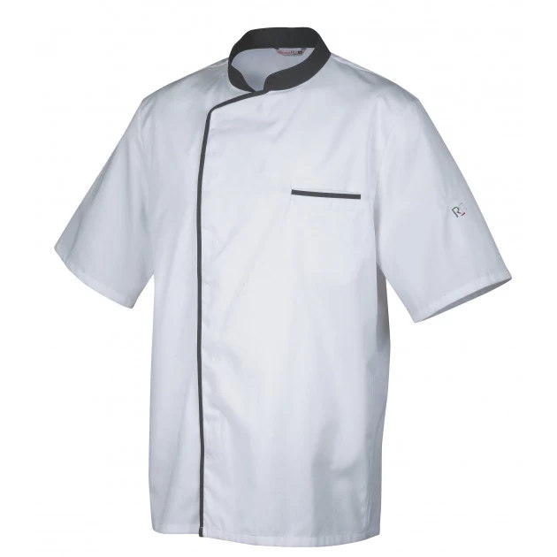Veste De Cuisine Mixte Blanche/Parement Gris ENERGY T.2 Robur 3 Veste De Cuisine Mixte Blanche/Parement Gris ENERGY T.2 Robur