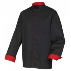 Veste De Cuisine Mixte Noire/Rouge BOKO T.1 Robur